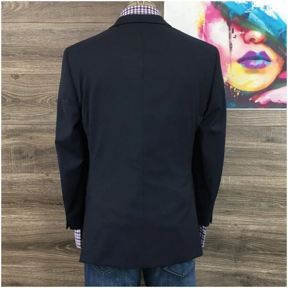 Kenneth Cole Mens Suit Jacket Vest Blazer Sport Coat Two Button‎ Wool 40R Slim
